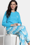 Zivame 2 Mile Fashion Knit Cotton Pyjama Set - Bachelor Button — thumbnail 1